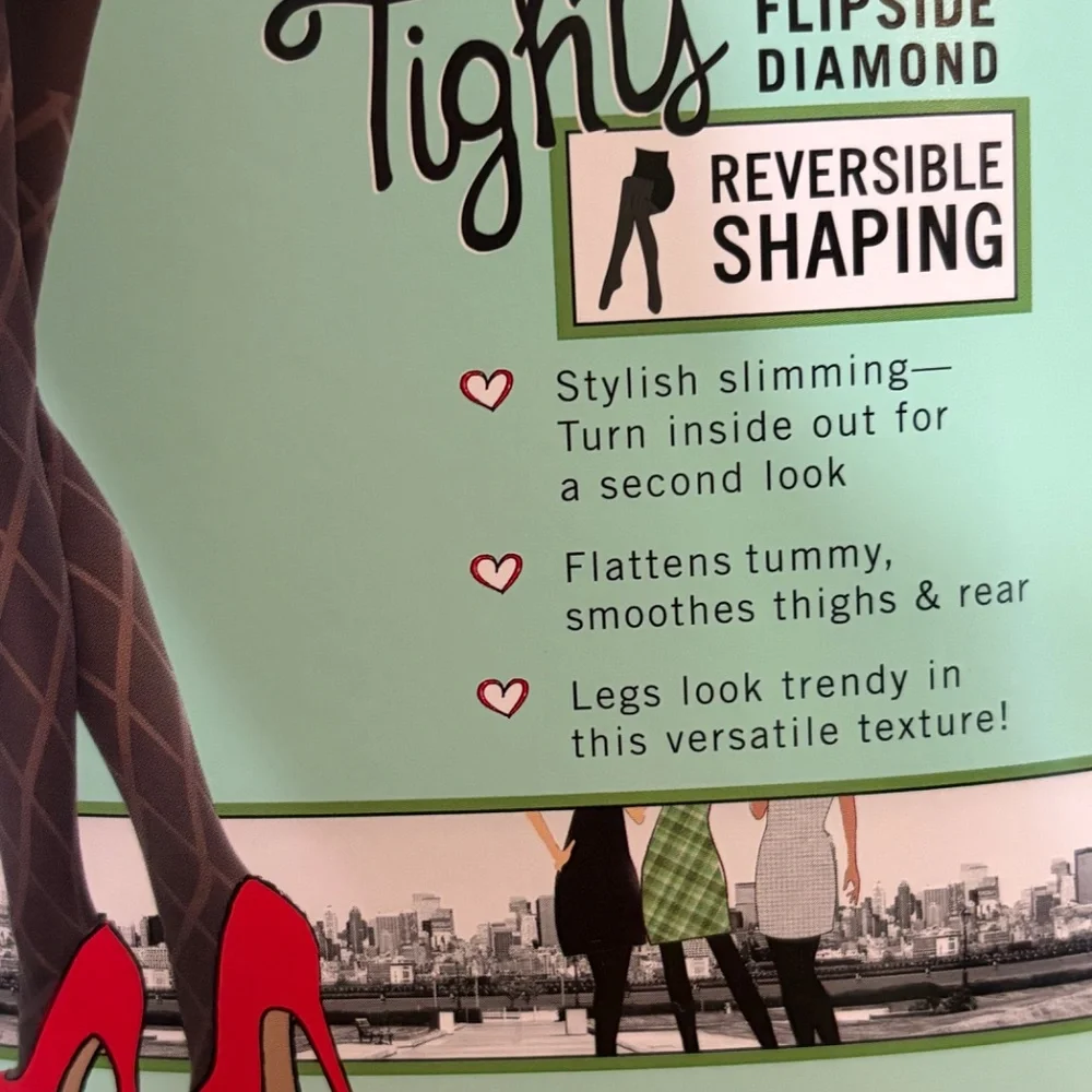 NIP Love Your Assets Spanx Shaping Tights Textured Flipside Black Sara Blakely - Picture 8 of 12